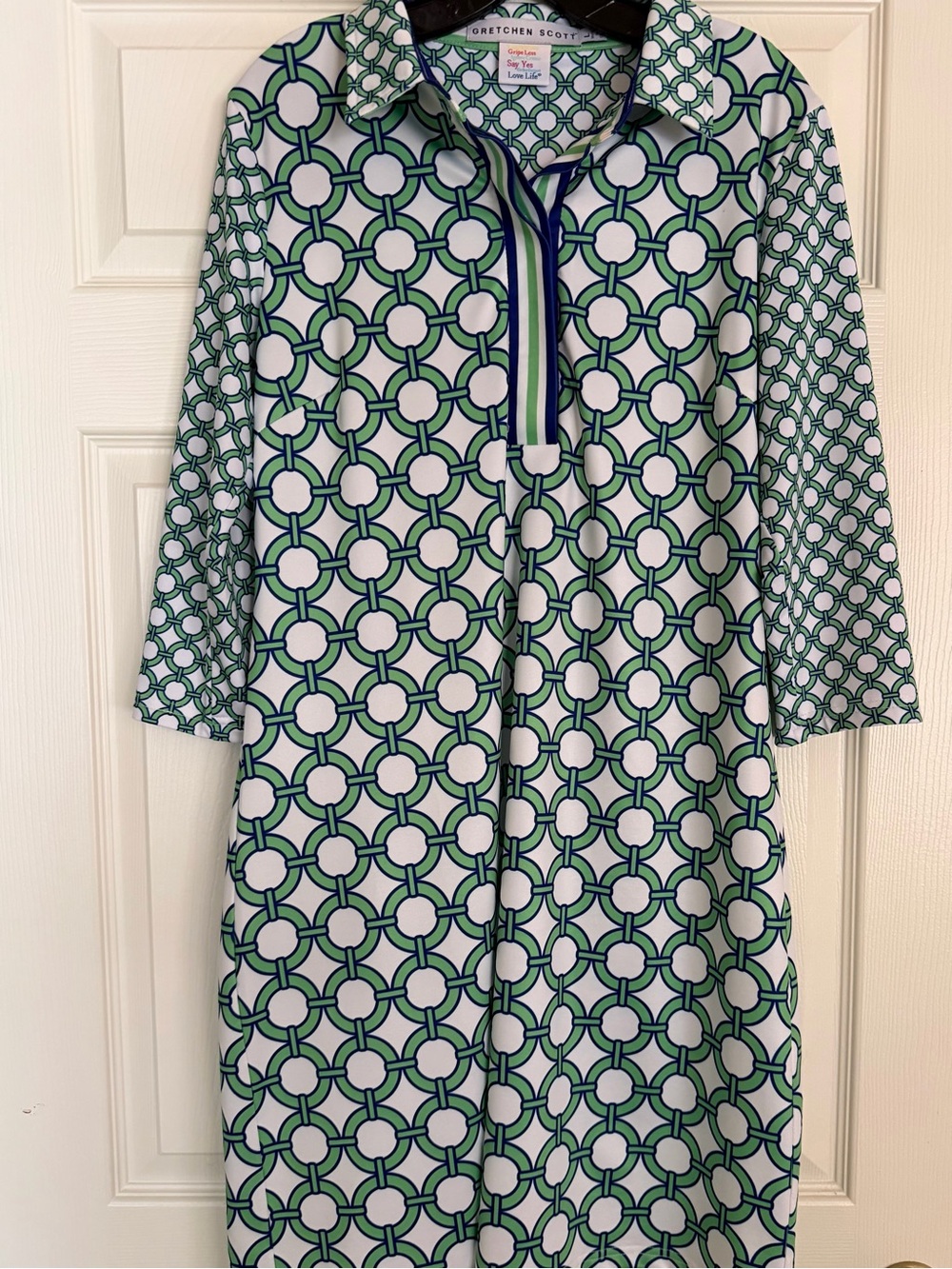 Gretchen Scott White, Green & Navy Linked-Circle Tunic